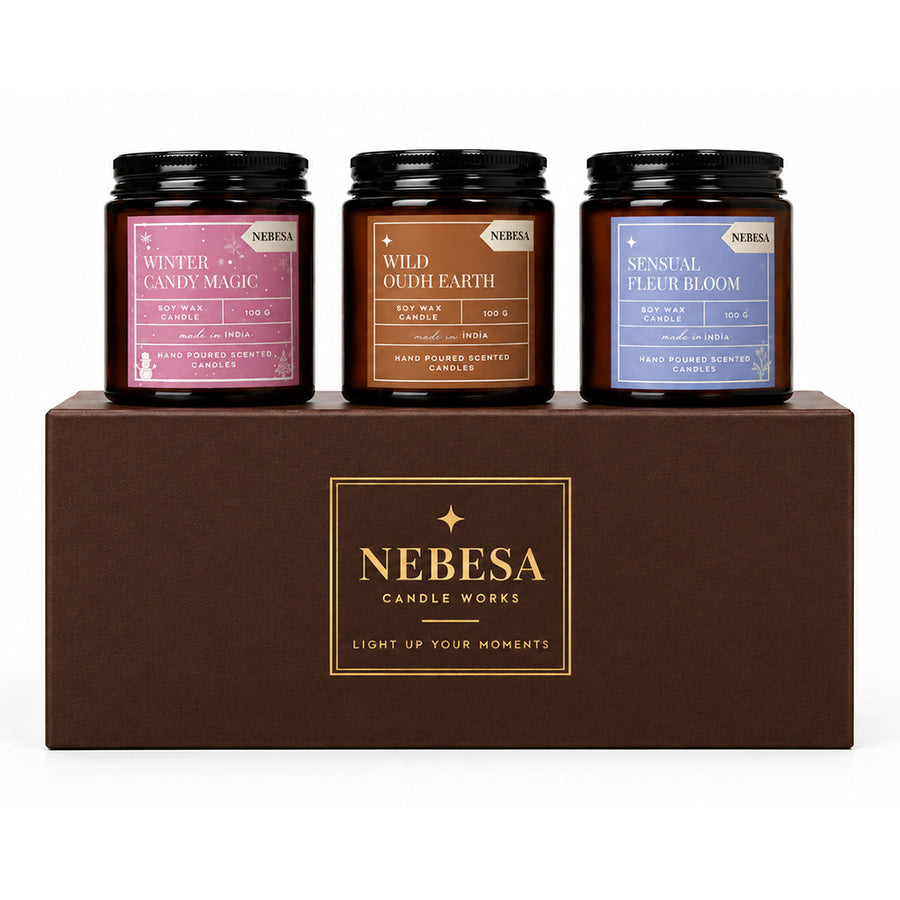 The Amber Glow Collection (Three 100gms Candles)